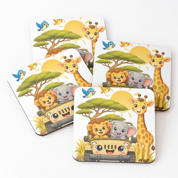 Item preview, Cute Kawaii Safari Jeep Animals Travel designed and sold by porchswings.