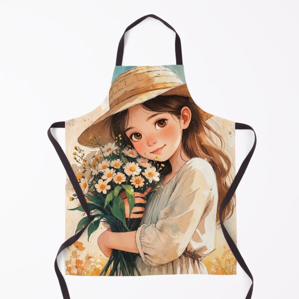 Item preview, Girl with flowers in her hand, beautiful design. designed and sold by ELFofDREAMS.