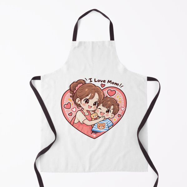 Item preview, I Love Mommy Kawaii Mother and Son Hug – Cute Chibi Mother's Day Heart Art designed and sold by mumeaw.