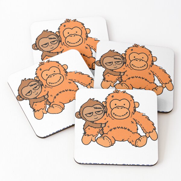 Item preview, Emotional Support Stuffie Funny Monkey Sticker — Baby Monkey Hug Decal designed and sold by ryleemaxwell.