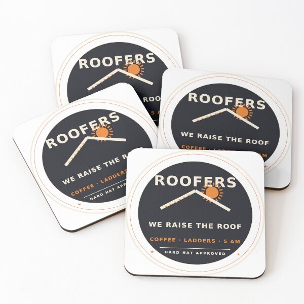 Item preview, Roofers We Raise The Roof Funny Roofer Badge designed and sold by Sentient Cyborg Solutions.