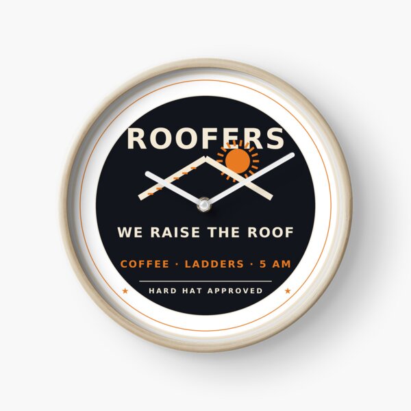 Item preview, Roofers We Raise The Roof Funny Roofer Badge designed and sold by Sentient Cyborg Solutions.