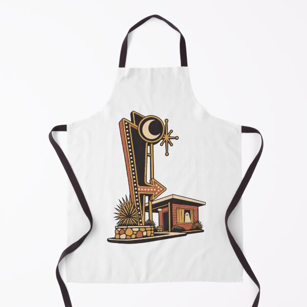 Item preview, Haunted Retro Motel with Ghost and Crescent Moon Sign | Vintage Halloween Art designed and sold by Greemo03.