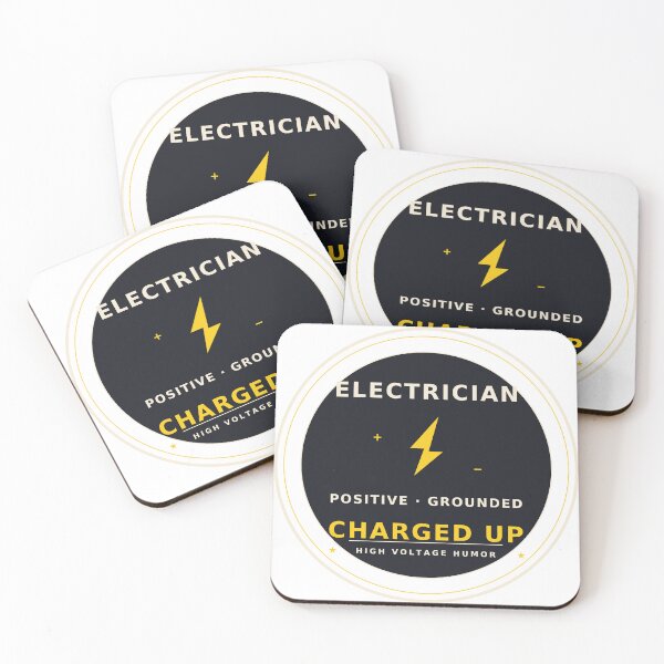 Item preview, Electrician Positive Grounded Charged Up Funny Badge designed and sold by Sentient Cyborg Solutions.