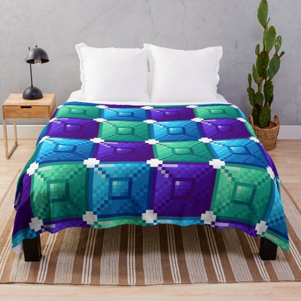 Item preview, Square cut gems of cool colours pixelart pattern designed and sold by CyberphnxArtz.