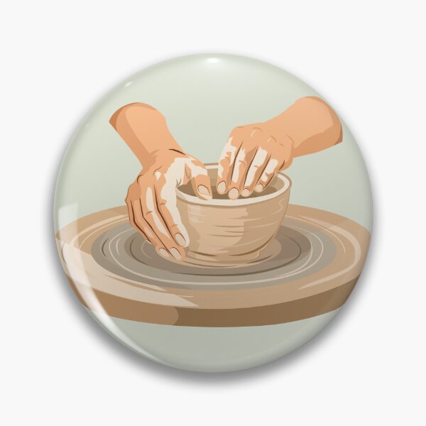 Item preview, Pottery Wheel – Hands Shaping Clay Bowl Illustration designed and sold by CheriTanya.