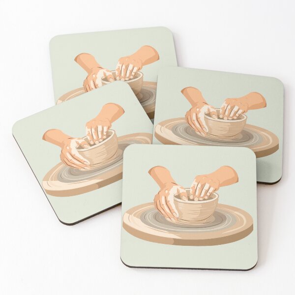 Item preview, Pottery Wheel – Hands Shaping Clay Bowl Illustration designed and sold by CheriTanya.