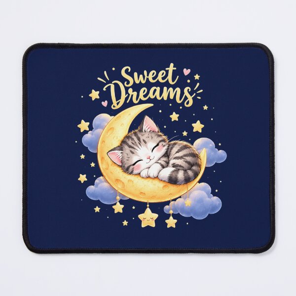 Item preview, Sweet Dreams Sleeping Kitten on Crescent Moon designed and sold by MushArtist.