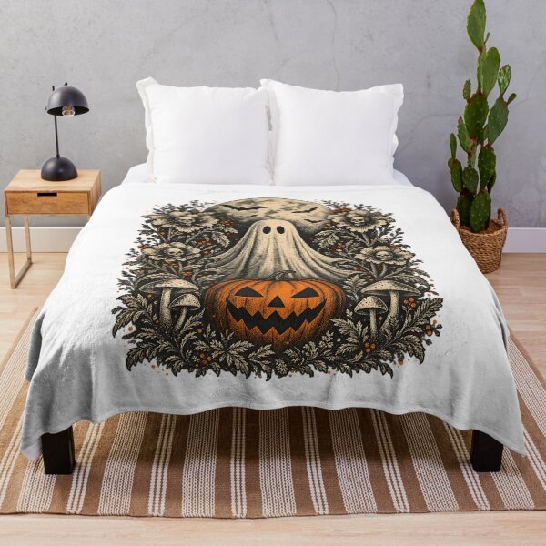 Item preview, Vintage Ghost Pumpkin Skull Flowers Halloween designed and sold by DesignArtist.ia.