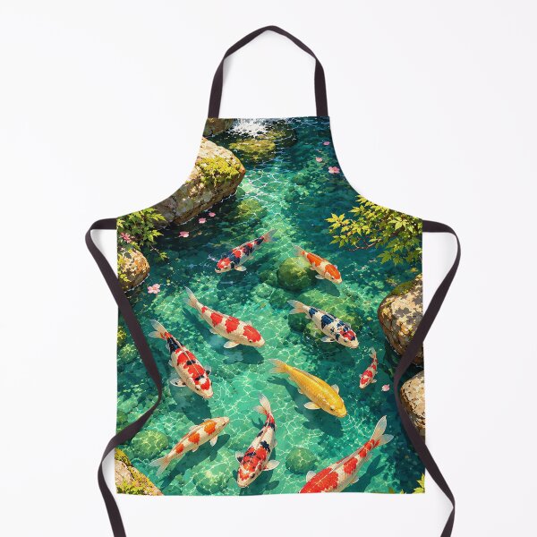Item preview, Colourful Koi Fish in Tranquil Japanese Pond designed and sold by Curio Meridian.