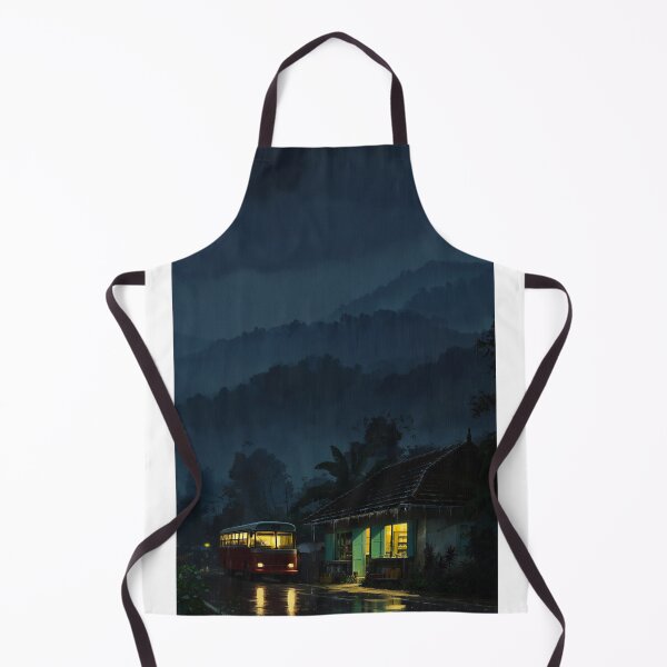 Item preview, Village Bus Stop on a Rainy Evening designed and sold by codex401.