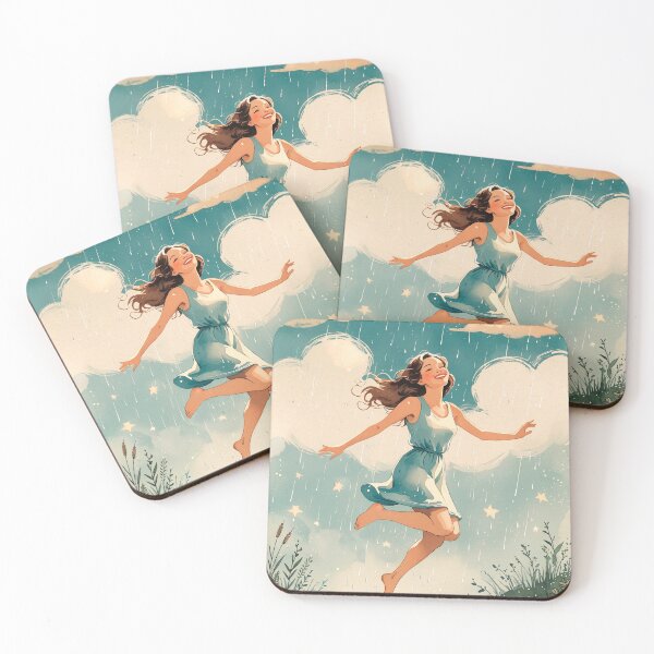 Item preview, Stickers of a girl dancing on water, for party favors #2. designed and sold by ELFofDREAMS.