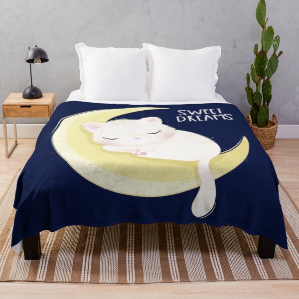 Item preview, Sweet Dreams Sleeping Kitten on Crescent Moon designed and sold by MushArtist.