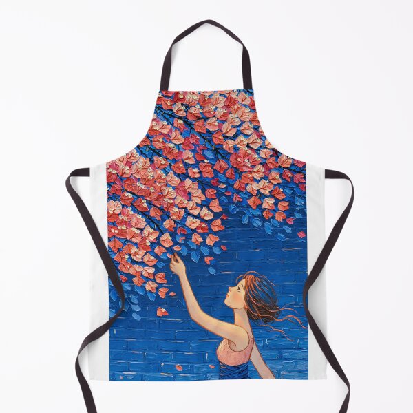 Item preview, Girl Reaching for Pink Blossoms by a Blue Wall designed and sold by codex401.