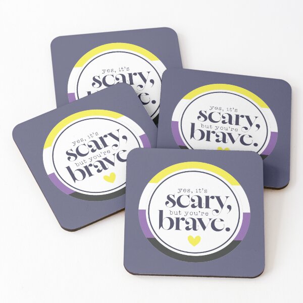 Item preview, Yes, It's Scary, but You're Brave: Nonbinary Pride Flag designed and sold by Hakuna Ricotta.