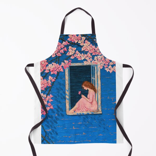 Item preview, Girl in a Window Under Pink Blossoms designed and sold by codex401.