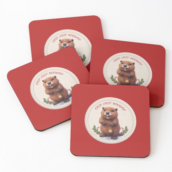 Item preview, Chip Chip Hooray Christmas Beaver Woodland Animal designed and sold by The-NOKU-Co.