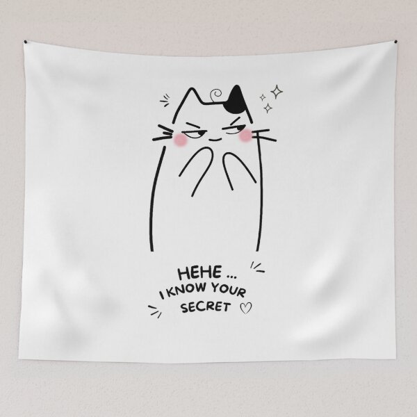 Item preview, Mischievous Cat I Know Your Secret Smug Cat designed and sold by Aurevella.