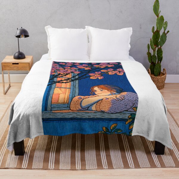 Item preview, Daydreaming Girl at a Blossom Window designed and sold by codex401.