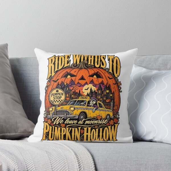 Item preview, Ride With Us to Pumpkin Hollow Halloween Taxi designed and sold by DesignArtist.ia.