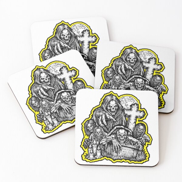 Item preview, Creepy Skeleton Graveyard Yellow Flames designed and sold by kimberly-thomp.