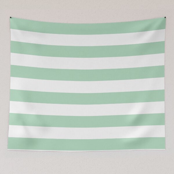 Item preview, Mint green and white horizontal stripes pattern designed and sold by RishabhArts1.