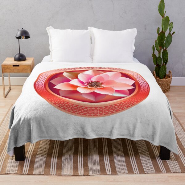 Item preview, Radiant Red Coral Lotus Crystal Mandala Luxury Art designed and sold by MinimalAurashop.