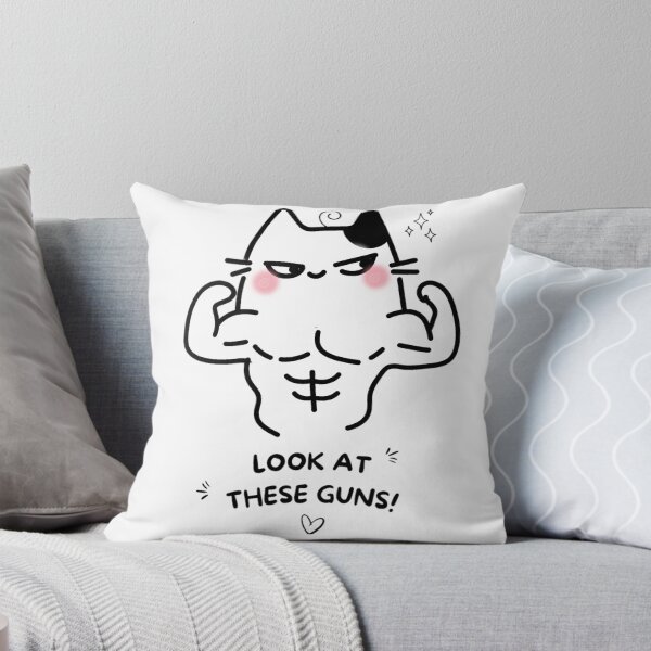 Item preview, Funny Buff Cat Look at These Guns Gym Humor designed and sold by Aurevella.