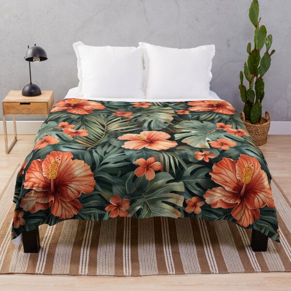 Item preview, Vibrant Tropical Hibiscus and Monstera Leaves Seamless Pattern designed and sold by Phongphut.