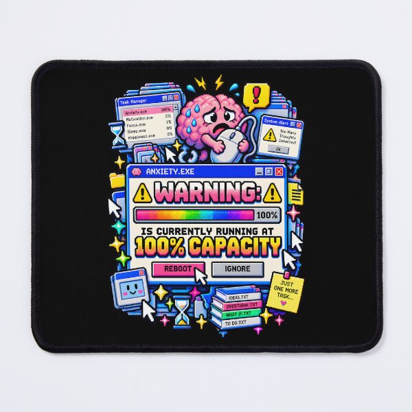 Item preview, Anxiety Exe Running Retro Tech Y2K Pixel designed and sold by Win Hardy.