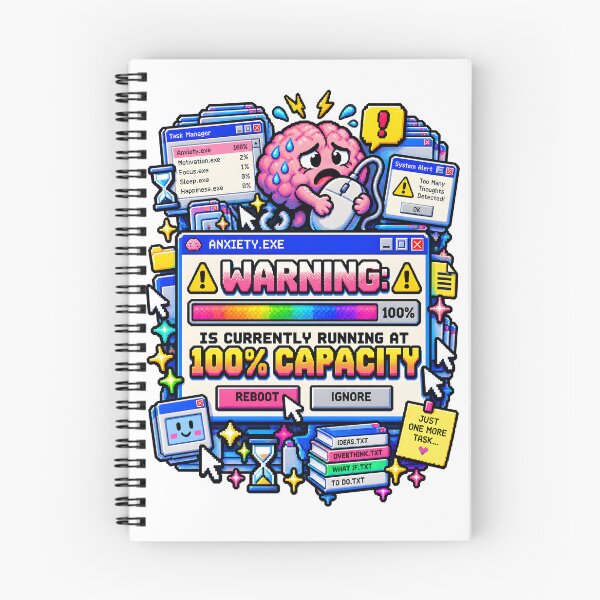 Item preview, Anxiety Exe Running Retro Tech Y2K Pixel designed and sold by Win Hardy.