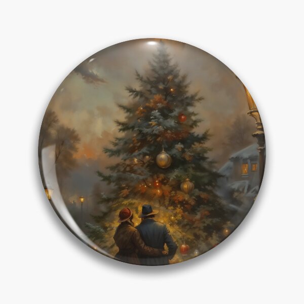 Item preview, Gothic Victorian Christmas Couple Street Tree Painting designed and sold by DarkHolyQueen.