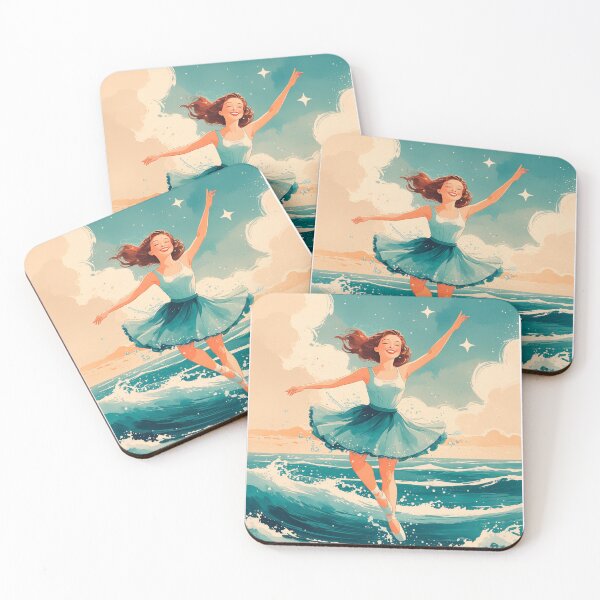 Item preview, Stickers of a girl dancing on water, for party favors #3. designed and sold by ELFofDREAMS.