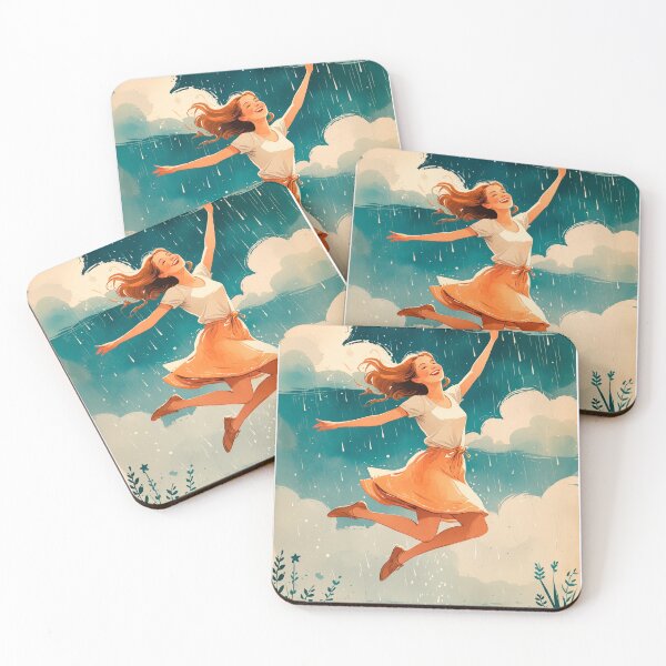 Item preview, Stickers of a girl dancing on water, for party favors #4. designed and sold by ELFofDREAMS.