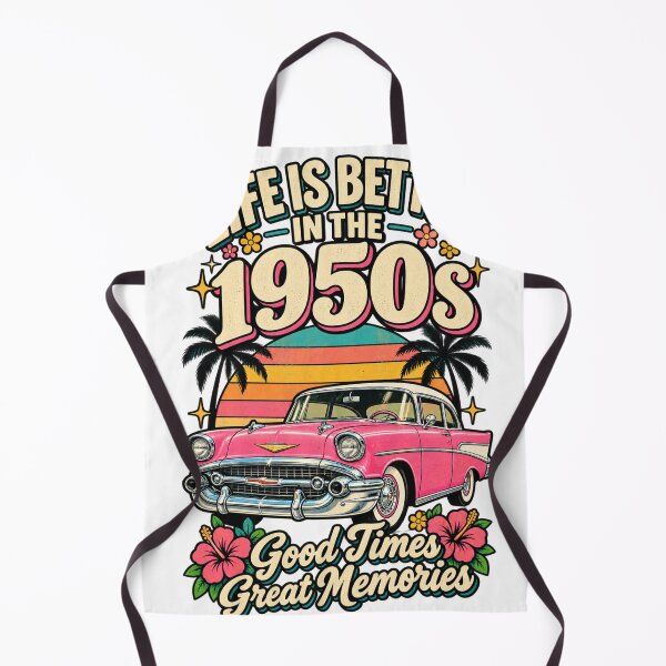 Item preview, Life Is Better in the 1950s Retro Classic Car Design, Vintage Pink Chevy, Good Times Great Memories, Nostalgic 50s Rockabilly designed and sold by justsuestudio.