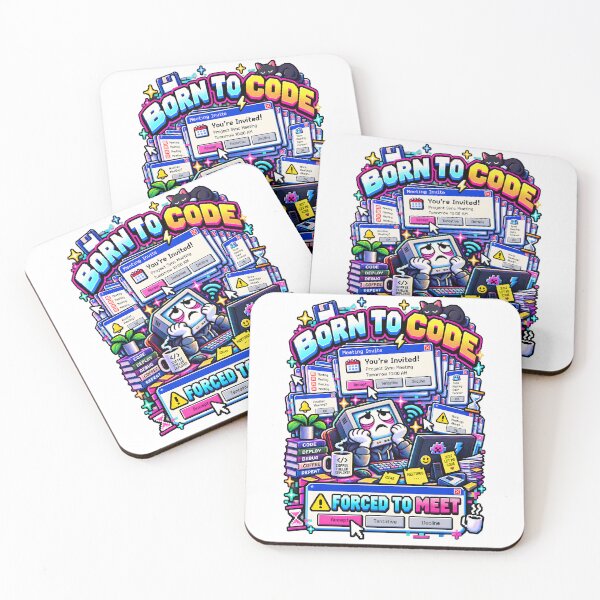 Item preview, Born To Code Forced To Meet Retro Pixel designed and sold by LoafLogic.