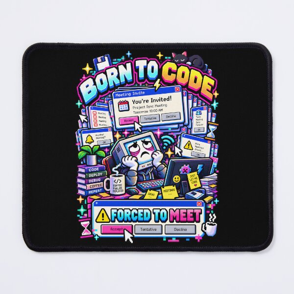 Item preview, Born To Code Forced To Meet Retro Pixel designed and sold by Win Hardy.