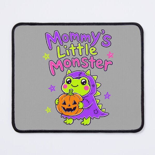 Item preview, Mommy's Little Monster Lime Green Monster Frog with Pumpkin | Cute Kawaii Halloween Kids & Toddler Illustration designed and sold by illeN-Art-World.