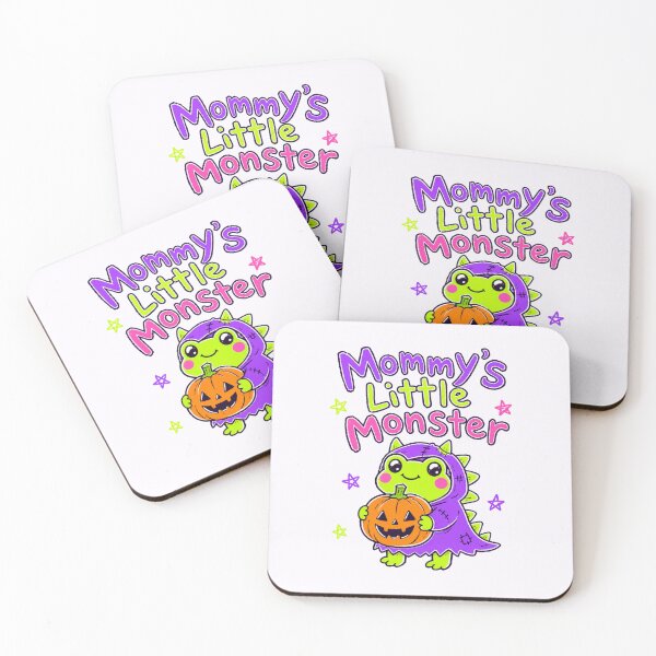 Item preview, Mommy's Little Monster Lime Green Monster Frog with Pumpkin | Cute Kawaii Halloween Kids & Toddler Illustration designed and sold by illeN-Art-World.