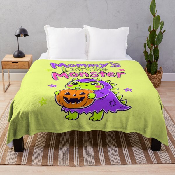 Item preview, Mommy's Little Monster Lime Green Monster Frog with Pumpkin | Cute Kawaii Halloween Kids & Toddler Illustration designed and sold by illeN-Art-World.
