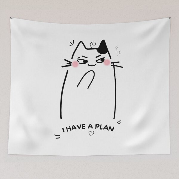 Item preview, Mischievous Cat I Have a Plan Funny Scheming Cat designed and sold by Aurevella.