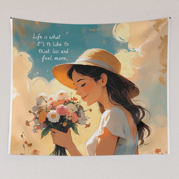 Item preview, Girl with flowers in her hand, beautiful design #2. designed and sold by ELFofDREAMS.