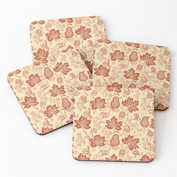 Item preview, Japandi Ornamental Gourds and Autumn Leaves Seamless Pattern Vector designed and sold by Shutter-Dragon.
