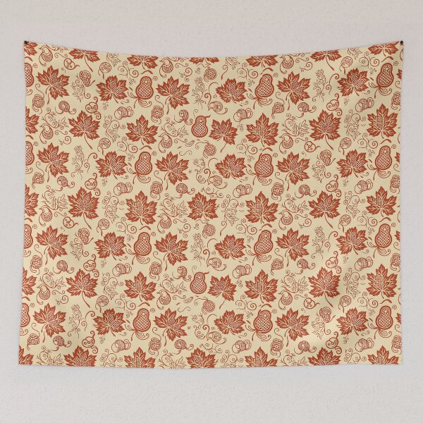 Item preview, Japandi Ornamental Gourds and Autumn Leaves Seamless Pattern Vector designed and sold by Shutter-Dragon.