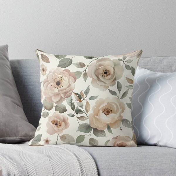 Item preview, Elegant Watercolor White Roses Botanical Seamless Pattern designed and sold by Phongphut.