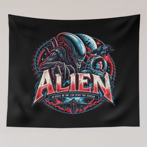 Item preview, Xenomorph and Ripley Retro Sci-Fi Horror designed and sold by Quoteez.