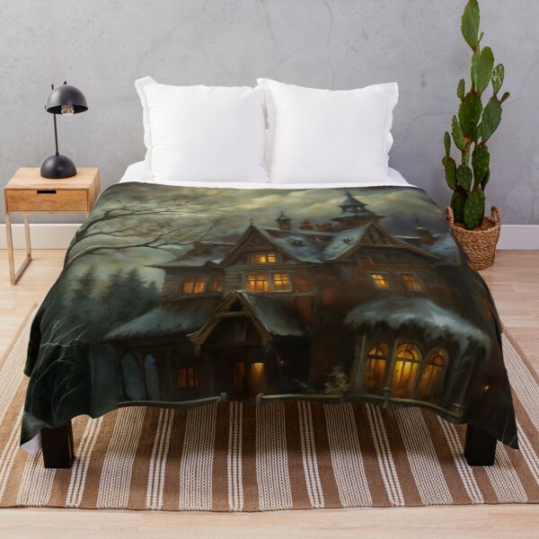 Item preview, Gothic Winter Manor House Snowy Night Painting designed and sold by DarkHolyQueen.