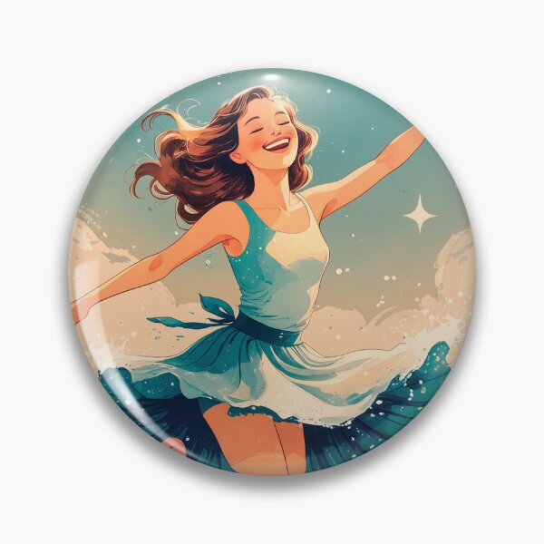 Item preview, stickers of a girl dancing on water, for party favors designed and sold by ELFofDREAMS.