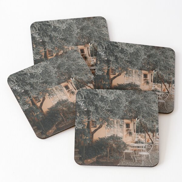 Item preview, Italian Courtyard Garden with Olive Trees – Rustic Mediterranean Photography designed and sold by JoChrRand.