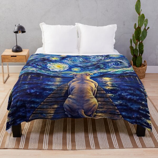 Item preview, Funny Pitbull Starry Night Painting Bridge Star Mom Dad Kids designed and sold by FurryHavenPH.